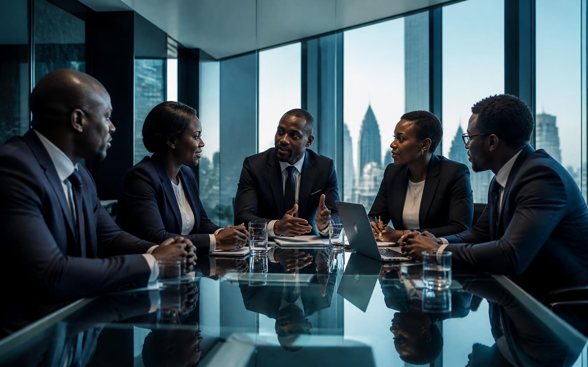 Executivos angolanos em reunião de liderança